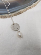 Load image into Gallery viewer, Handmade Textured Pendant with Pearl Drop
