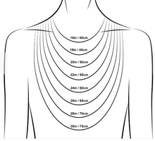 Load image into Gallery viewer, Diagram of different chain lengths on the neck
