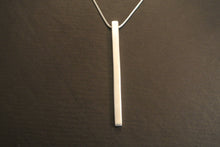 Load image into Gallery viewer, Long solid silver bar pendant
